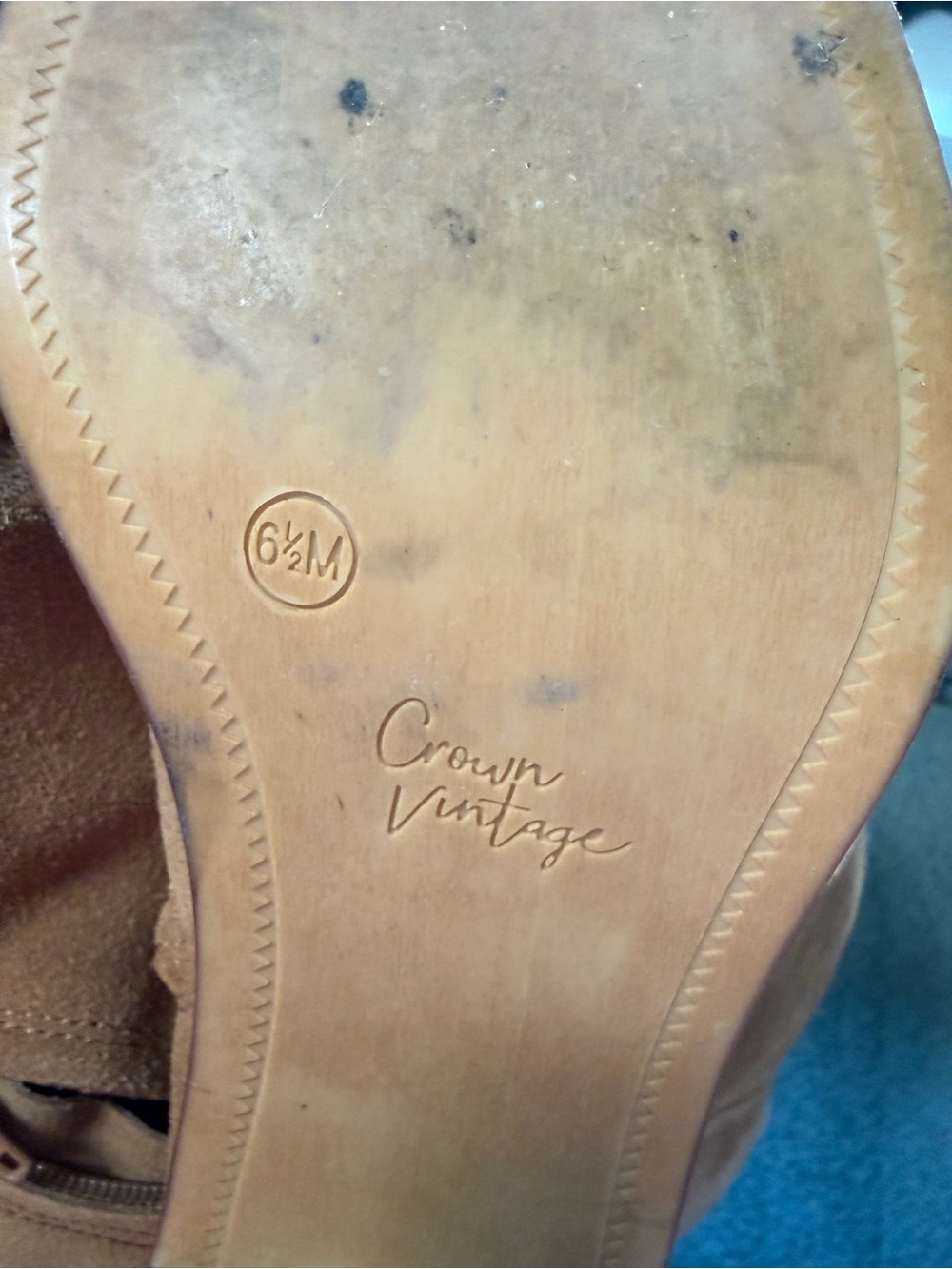 Crown Vintage Tall Suede Block-Heel Boots in Chestnut Brown - 6.5 - Picture 5 of 5